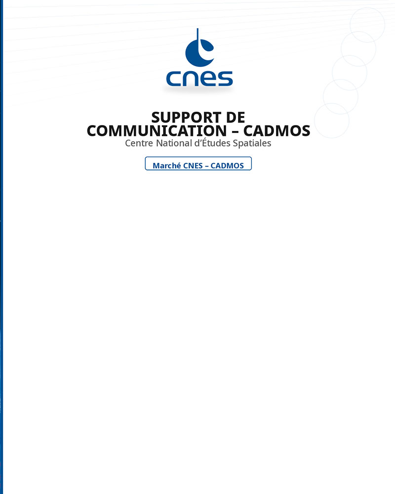 Support de communication CADMOS (Proxima pré-mission)