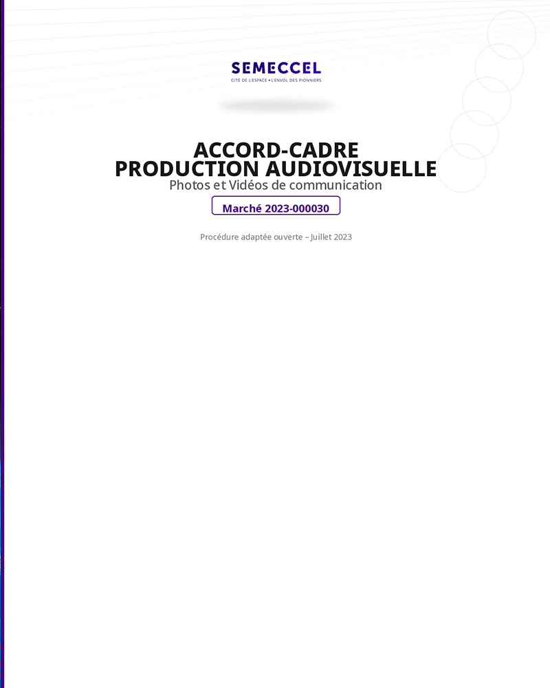 Accord-cadre production audiovisuelle Cité de l&rsquo;Espace