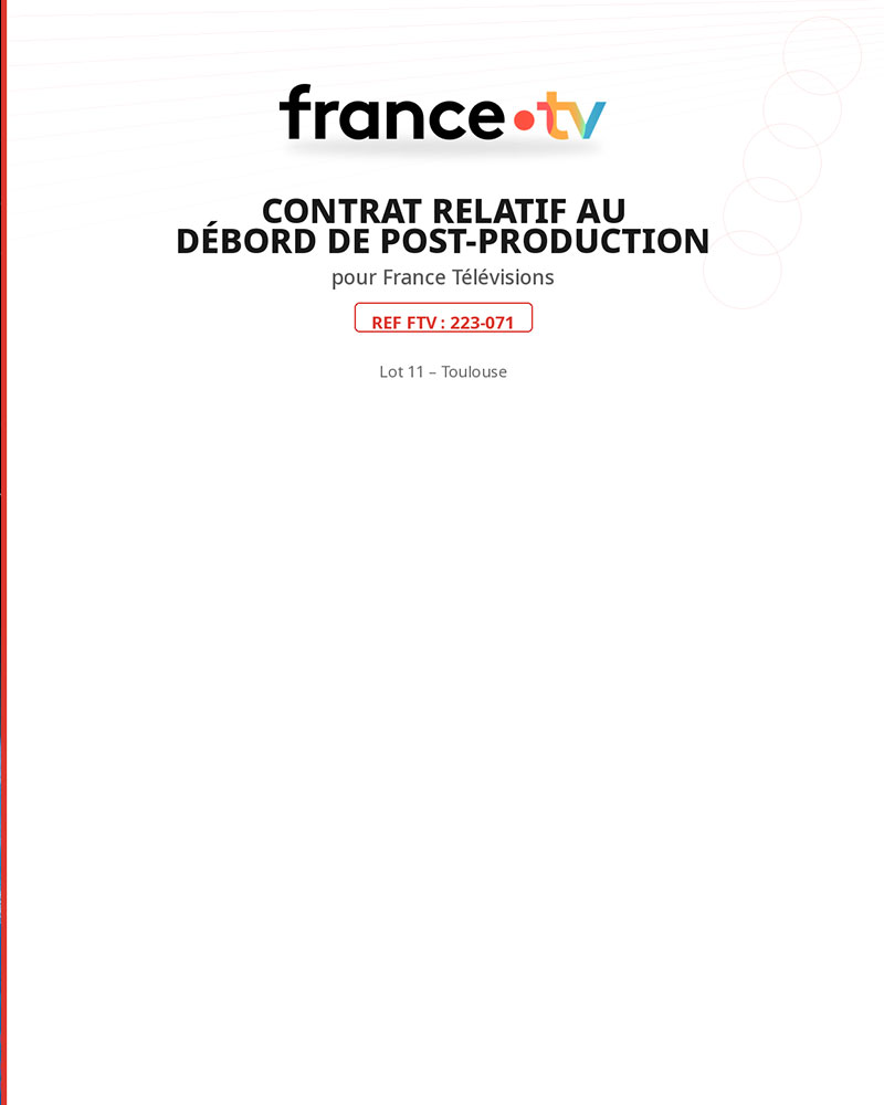 Post-production externalisée (accord-cadre)