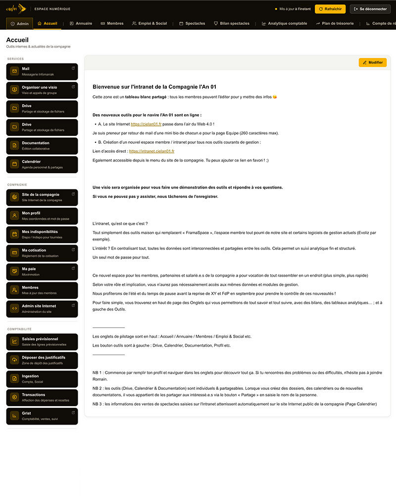 Intranet Cie L’An 01